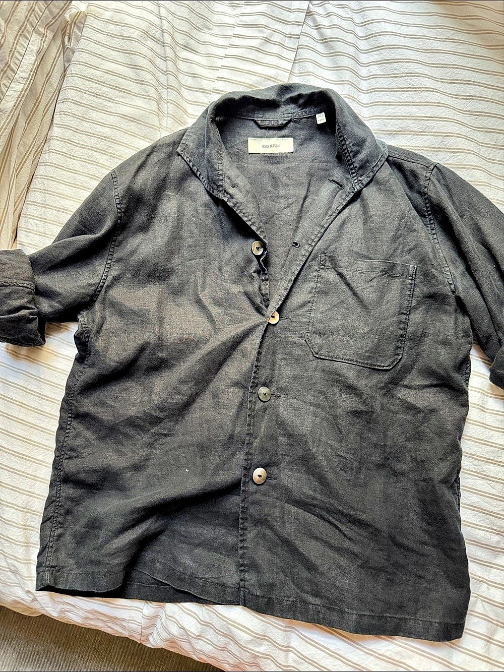 Buck Mason Cotton Shirt Jacket in Black Size XS
